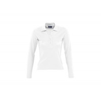 POLO PIQUE SENHORA M/COMP 3 BOT PODIUM BRANCO